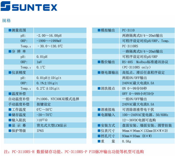 上泰PC-3110RS特點功能